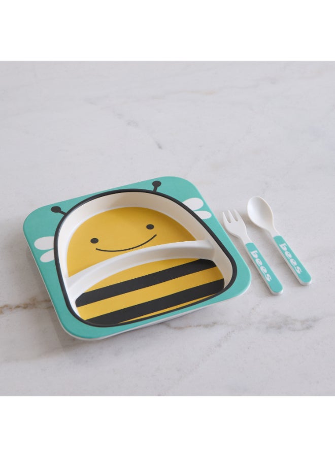 Home Box Bee 5-Piece Bamboo Dinner Set for Kids - Image 2